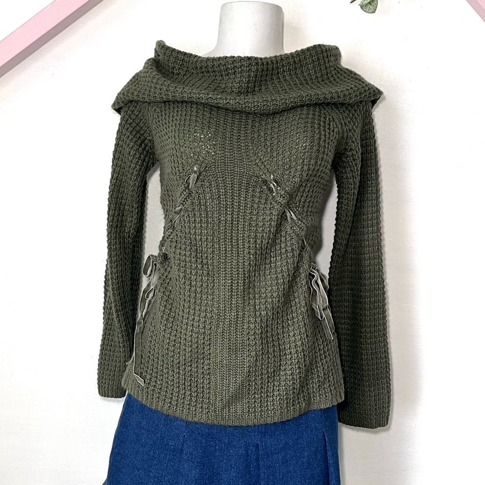 Fairy Core Sweater Size Small Medium Fairy Goth Fairy Grunge olive army green